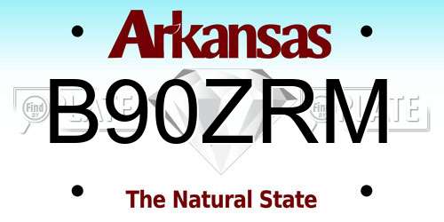 B90ZRM Arkansas License Plate