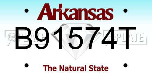 B91574T Arkansas License Plate