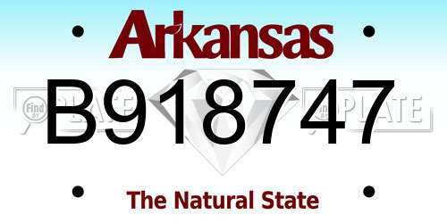 B918747 Arkansas License Plate