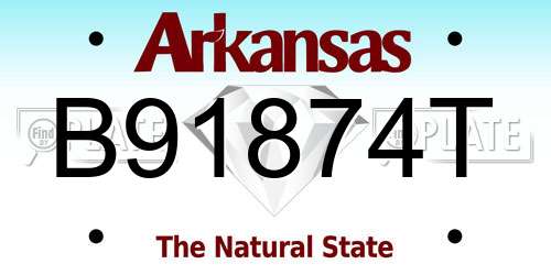 B91874T Arkansas License Plate