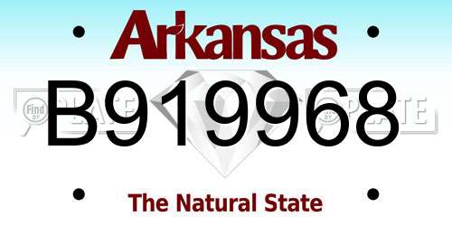B919968 Arkansas License Plate