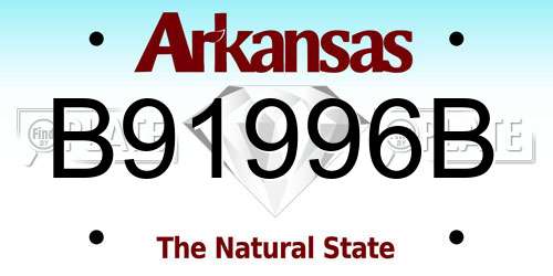 B91996B Arkansas License Plate