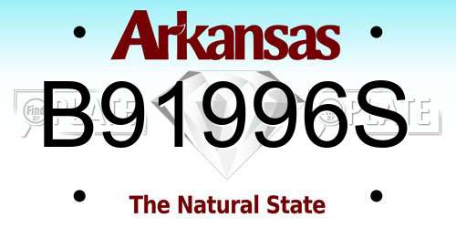 B91996S Arkansas License Plate