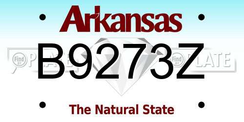 B9273Z Arkansas License Plate