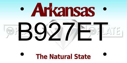 B927ET Arkansas License Plate
