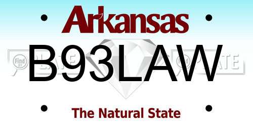 B93LAW Arkansas License Plate