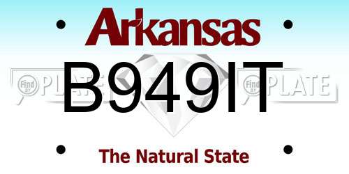 B949IT Arkansas License Plate