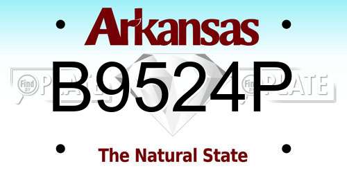 B9524P Arkansas License Plate
