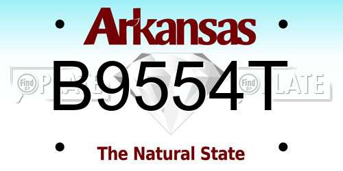 B9554T Arkansas License Plate