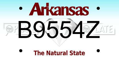 B9554Z Arkansas License Plate