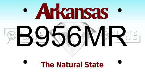 B956MR Arkansas License Plate