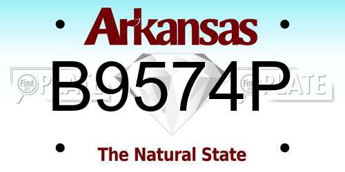 B9574P Arkansas License Plate