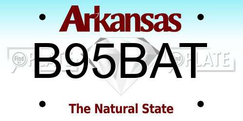 B95BAT Arkansas License Plate