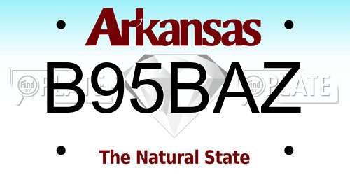 B95BAZ Arkansas License Plate