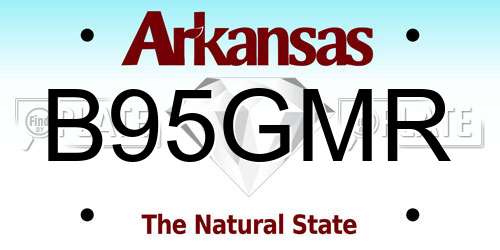 B95GMR Arkansas License Plate