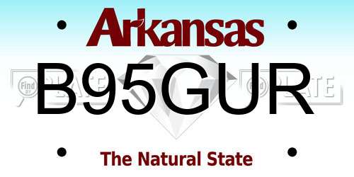B95GUR Arkansas License Plate