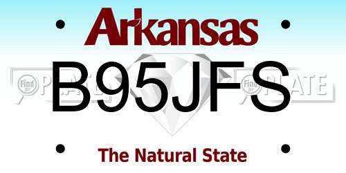 B95JFS Arkansas License Plate