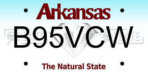 B95VCW Arkansas License Plate