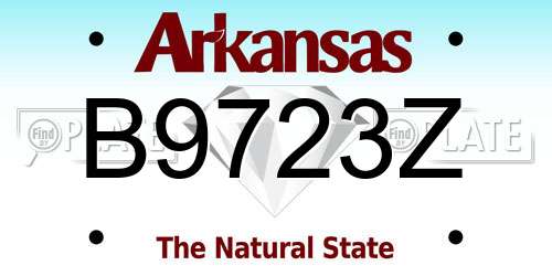 B9723Z Arkansas License Plate