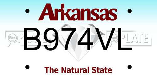B974VL Arkansas License Plate