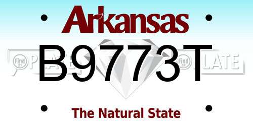 B9773T Arkansas License Plate