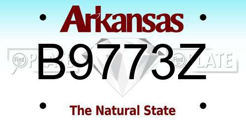 B9773Z Arkansas License Plate