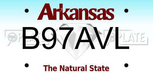 B97AVL Arkansas License Plate
