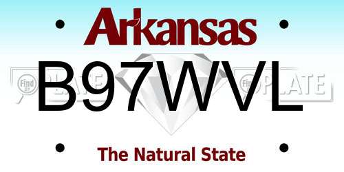 B97WVL Arkansas License Plate