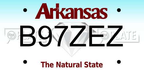 B97ZEZ Arkansas License Plate