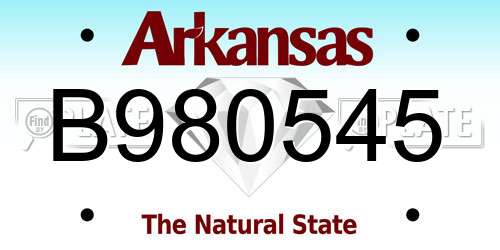 B980545 Arkansas License Plate