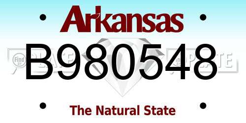 B980548 Arkansas License Plate