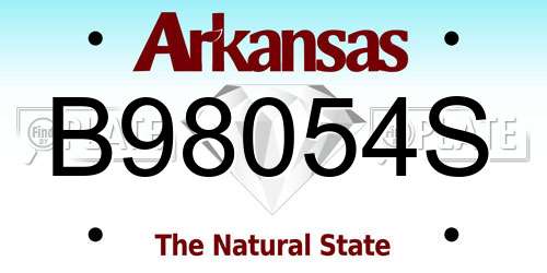 B98054S Arkansas License Plate