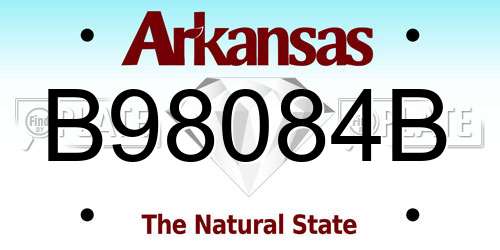 B98084B Arkansas License Plate