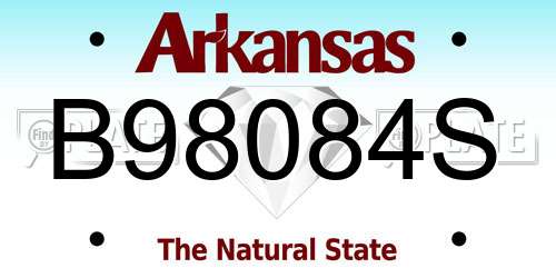 B98084S Arkansas License Plate