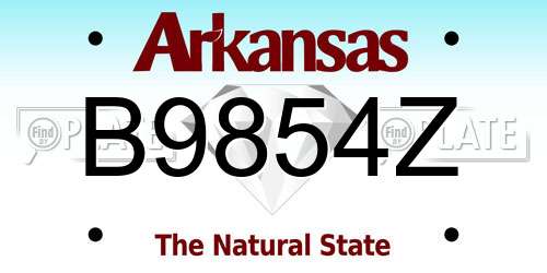 B9854Z Arkansas License Plate