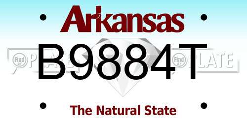 B9884T Arkansas License Plate