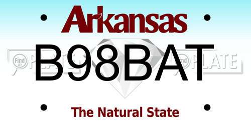 B98BAT Arkansas License Plate