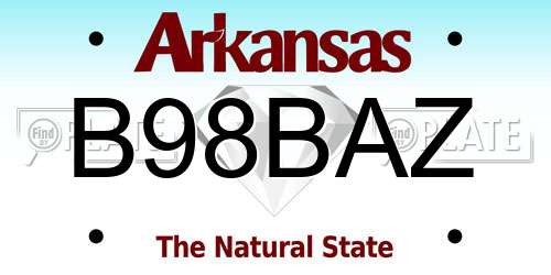 B98BAZ Arkansas License Plate