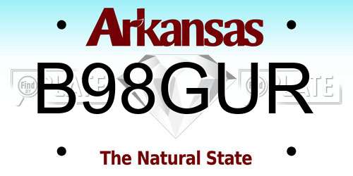 B98GUR Arkansas License Plate