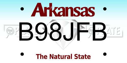 B98JFB Arkansas License Plate