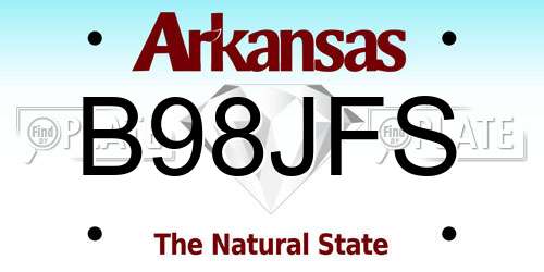 B98JFS Arkansas License Plate