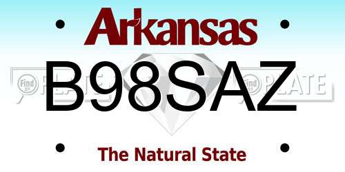 B98SAZ Arkansas License Plate