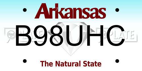 B98UHC Arkansas License Plate