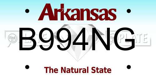 B994NG Arkansas License Plate