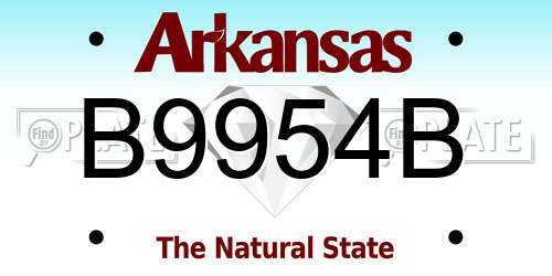 B9954B Arkansas License Plate