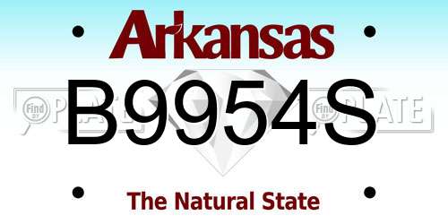 B9954S Arkansas License Plate
