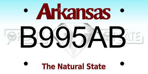 B995AB Arkansas License Plate