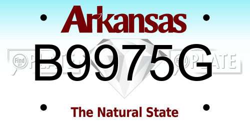 B9975G Arkansas License Plate