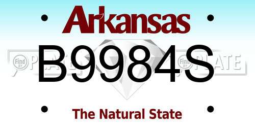 B9984S Arkansas License Plate