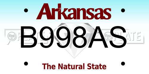 B998AS Arkansas License Plate